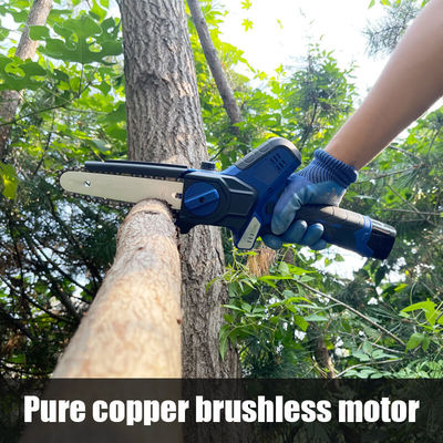 Handheld Cordless Chainsaw 6 Inch Mini Brushless Motor for Garden Wood Cutting Projects