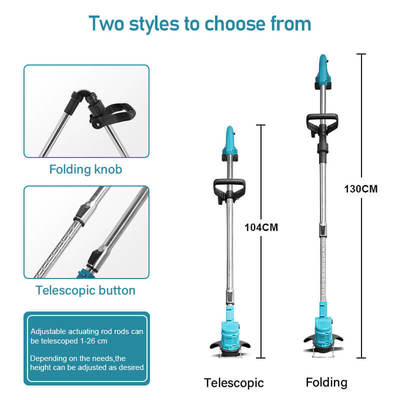 Mini Cordless Grass Trimmer Battery Operated Electric Brush Cutter for Garden Weed Removal