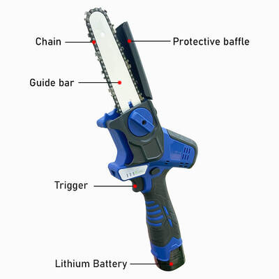 6 Inch Lithium Mini Chainsaw With Oil Pump Ultra Light Cordless Electric Chainsaw For Household Cutting