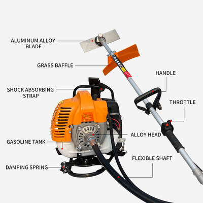 42.7cc Engine Backpack Brush Cutter with 1200ml Fuel Tank and 10000 rpm for Professional Grass Cutting