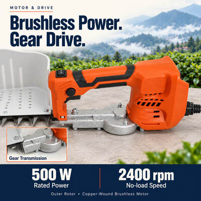 Dual Power Battery Electric Tea Plucker Handheld Cordless Tea Harvesting Machine with Backpack Battery and Tray