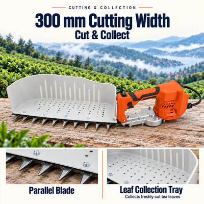 Handheld Lithium Battery Tea Harvester Machine Portable Cordless Tea Picker Trimmer with Tea Leaf Collector