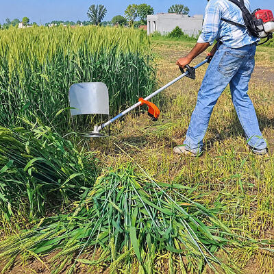 Multi-Functional Gasoline Brush Cutter & Grass Trimmer Kit, Heavy-Duty Petrol Weed Eater with Rotary Tiller, Weeding Wheel, Harvester Guard & Metal Blades for Farm & Garden