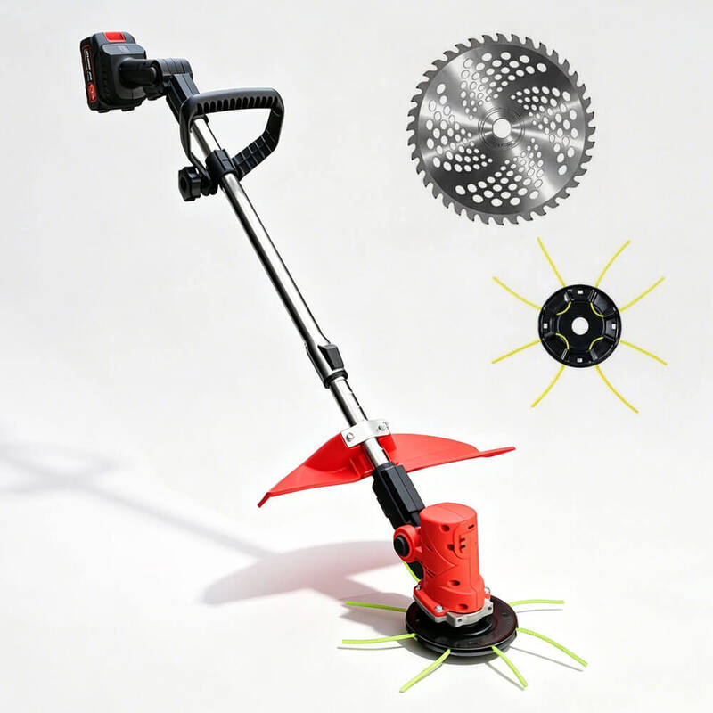21V Brushless Cordless Grass Trimmer Lithium Battery Brush Cutter Metal Blade Electric Weed Cutter Garden Tool